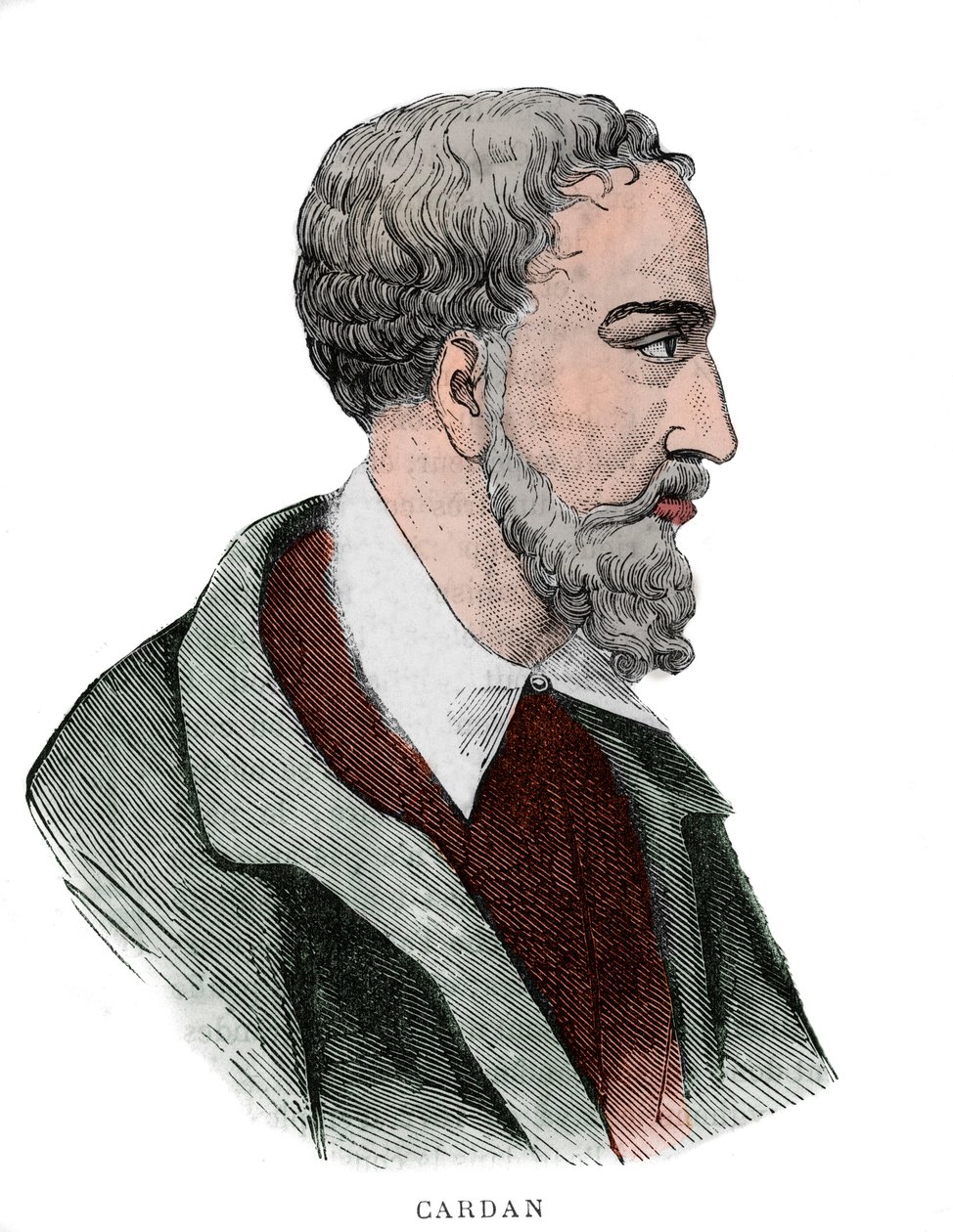 Portret Gerolamo Cardano (Girolamo Cardano, Hieronymus Cardanus lub Jerome Cardan autorstwa French School