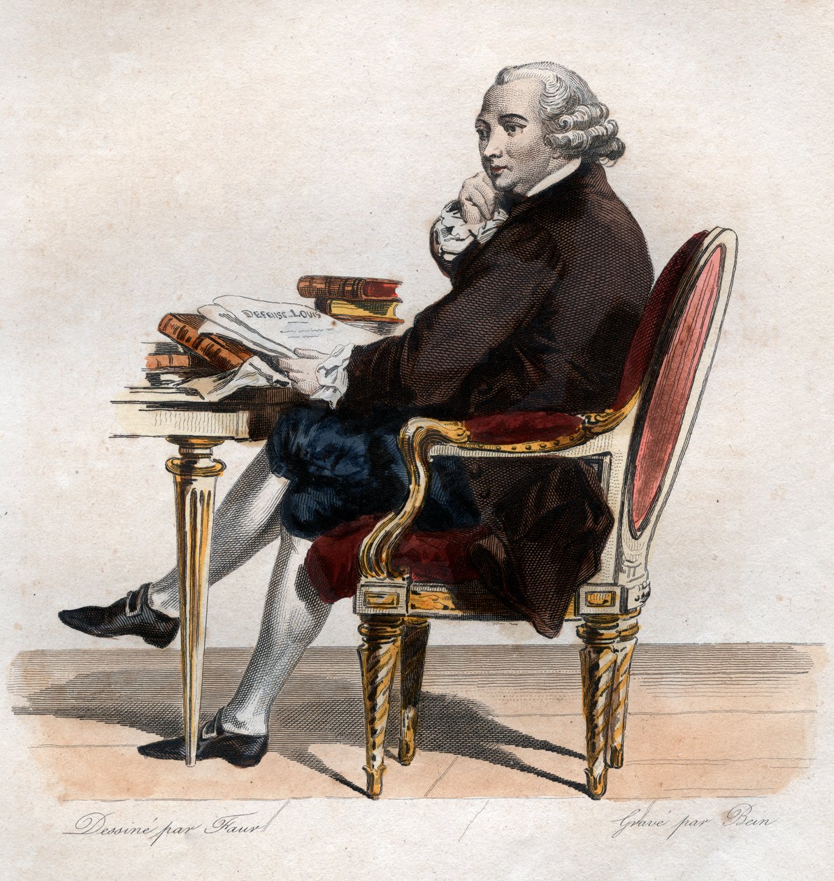 Portret Guillaume Chretien de Lamoignon de Malesherbes (1721-1794), francuskiego męża stanu i ministra. autorstwa French School