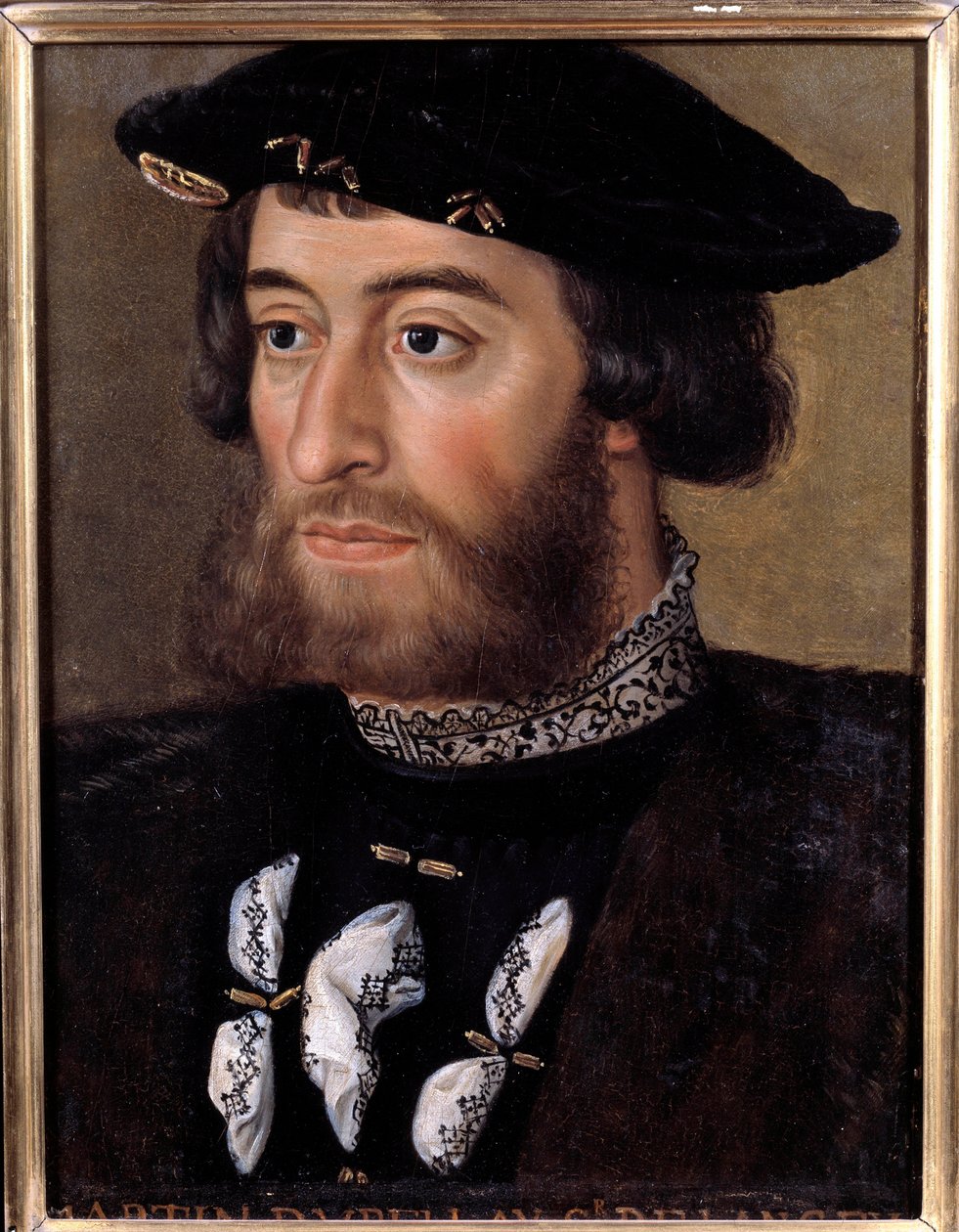 Portret Guillaume de Bellay, Lord of Langey (1491-1543) Był gubernatorem Turynu i Piemontu. Anonimowy obraz z XVI wieku. Rozmiar 0,32x0,23m. Wersal, pałace wersalskie i Trianon - Portret Guillaume de Bellay, Lord of Langey (1491-15) autorstwa French School