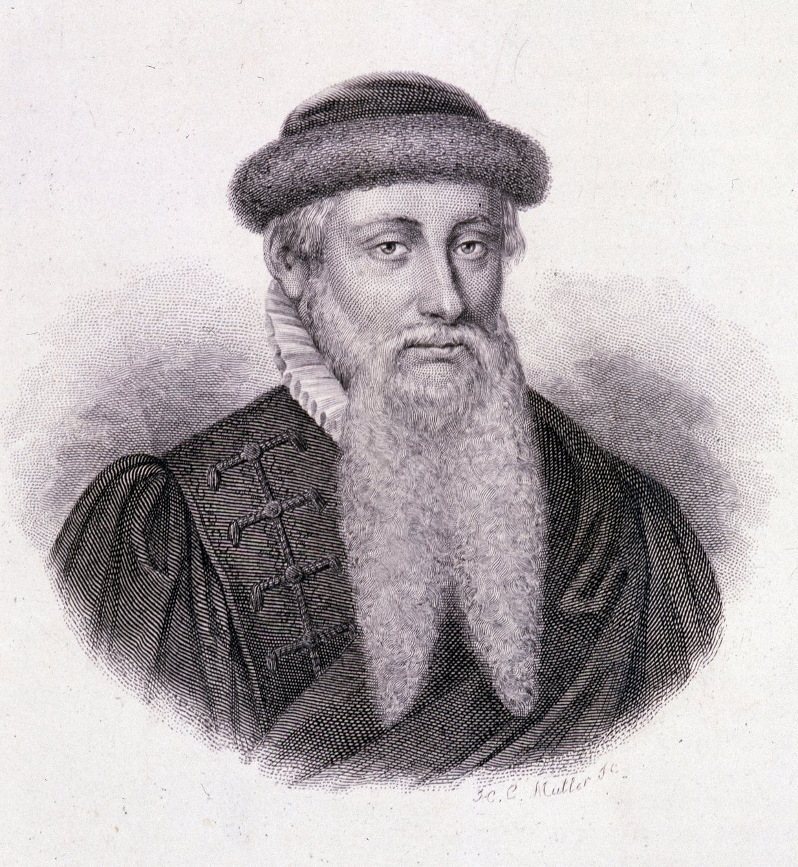 Portret Gutenberga - w "Portretach użytecznych ludzi" autorstwa French School