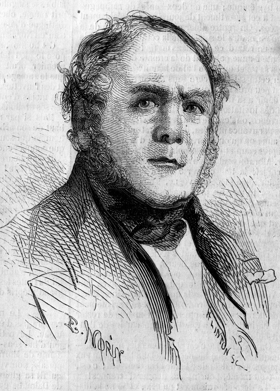 Portret Henri Boulay de la Meurthe (1797-1858), francuskiego senatora. Grawer Morina w „”Le Monde Illustré””n°85 z 4 grudnia 1858 r. autorstwa French School