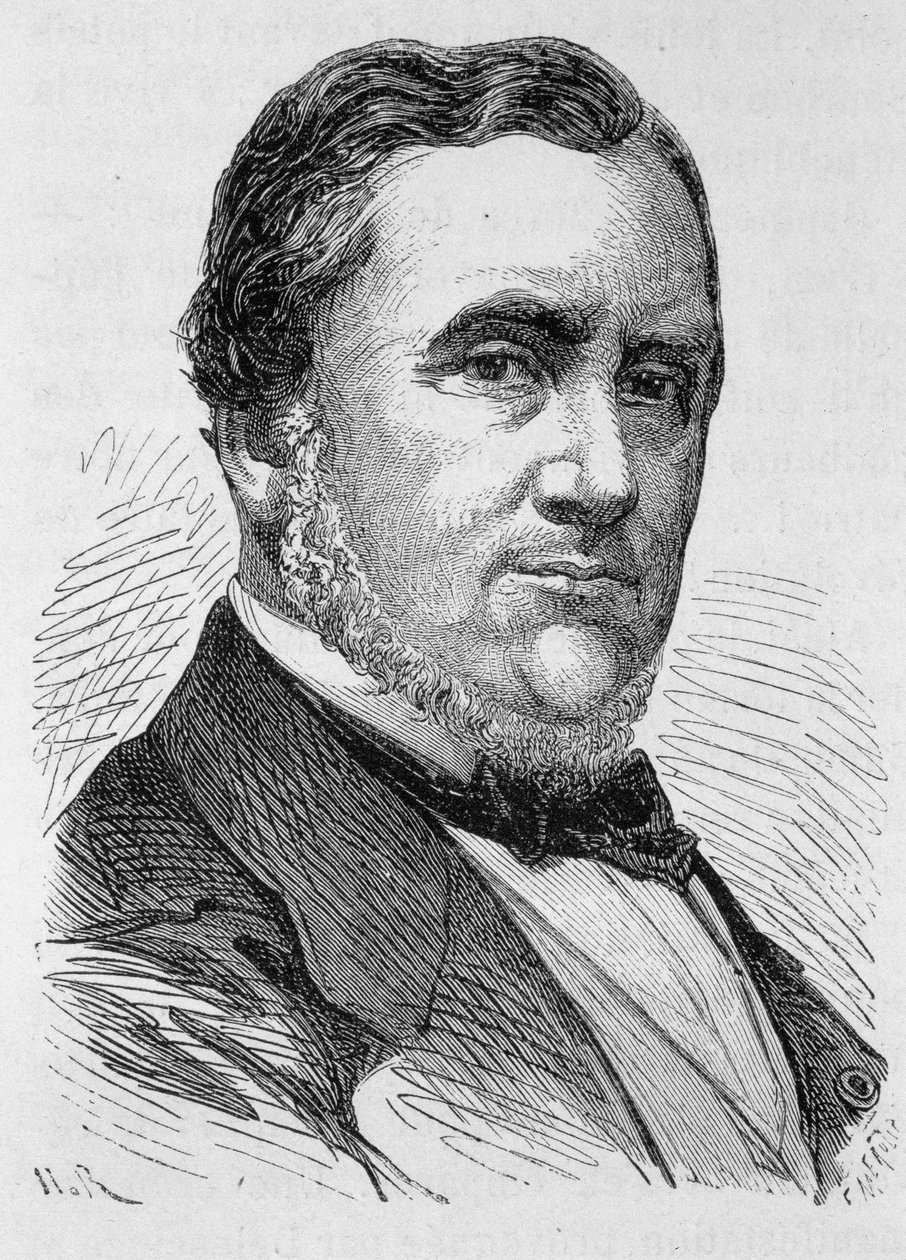 Portret Henri Dupuy de Lôme, inżyniera francuskiej inżynierii morskiej (1777 - 1885), budowniczego pierwszego francuskiego pancernika „La Glory” – w „L