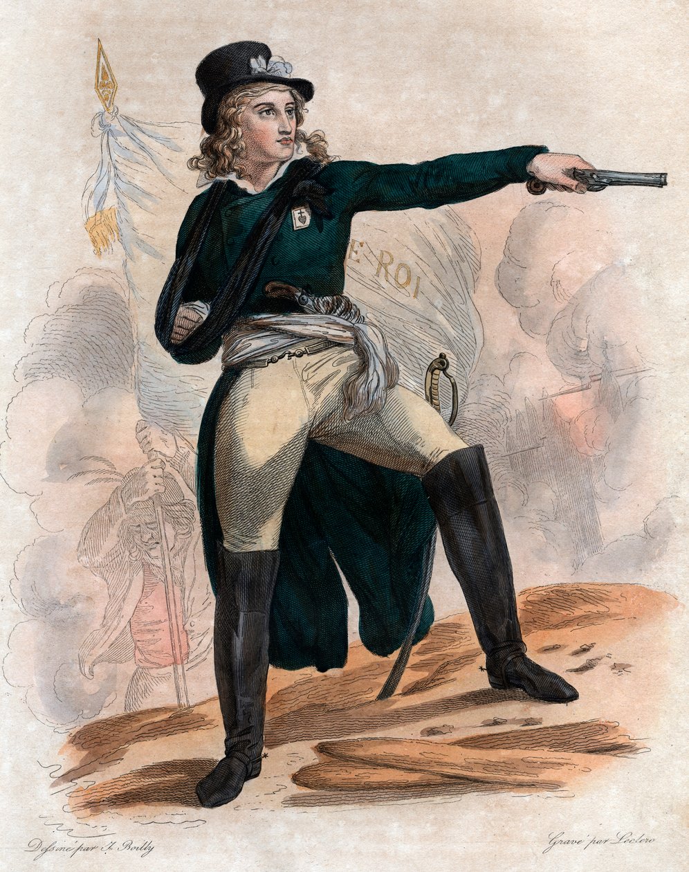 Portret Henri du Vergier (Verger), hrabiego de La Rochejaquelein (1772-1794), generała rojalistycznego powstania w Wandei (Wojna w Wandei) podczas rewolucji francuskiej. autorstwa French School