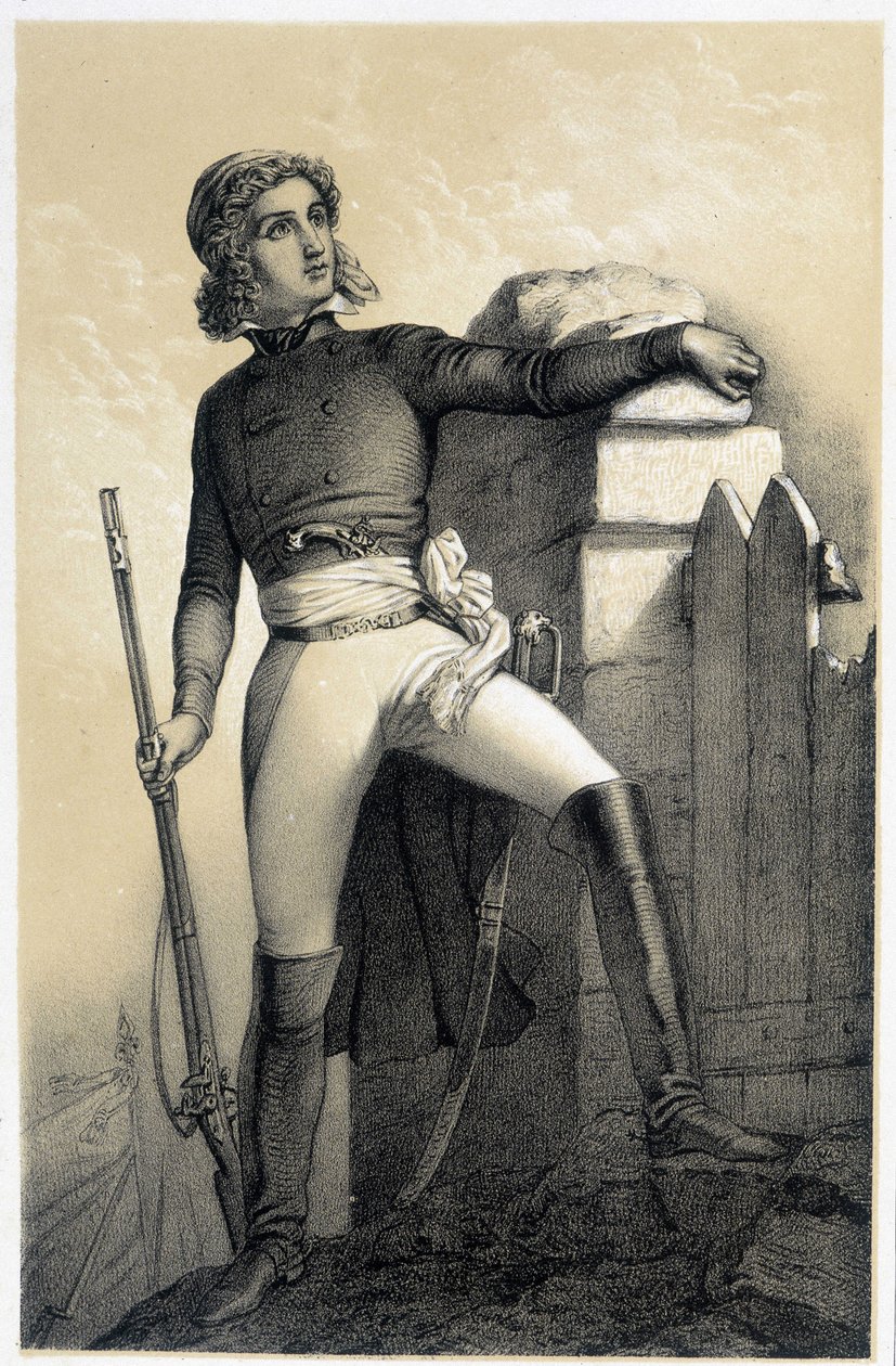 Portret Henri du Vergier, hrabiego La Rochejaquelein (lub Verger de La Rochejacquelein) (1772-1794) - w „Galerie historique de la Revolution francaise” Alberta Maurina autorstwa French School
