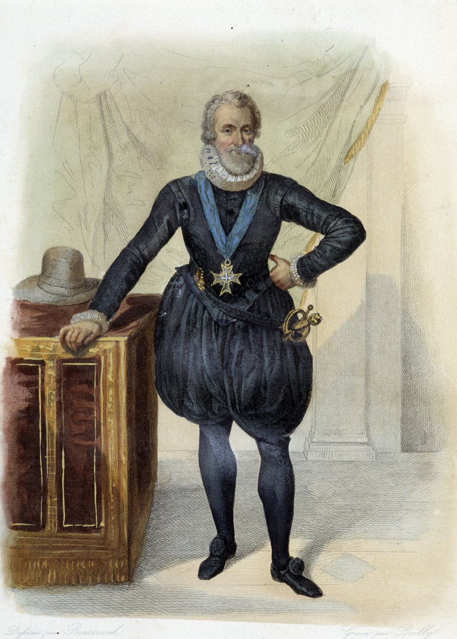 Portret Henryka IV, króla Francji (1553-1610) - w „Le Plutarque francais”, red. Mennechet autorstwa French School