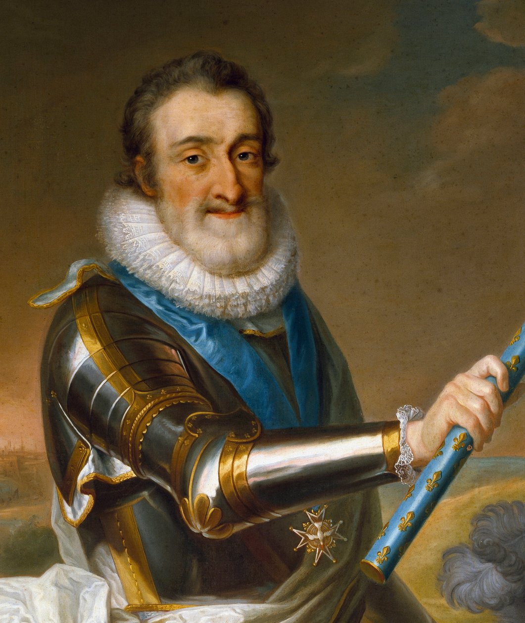 Portret Henryka IV Francji, w zbroi, detal autorstwa French School