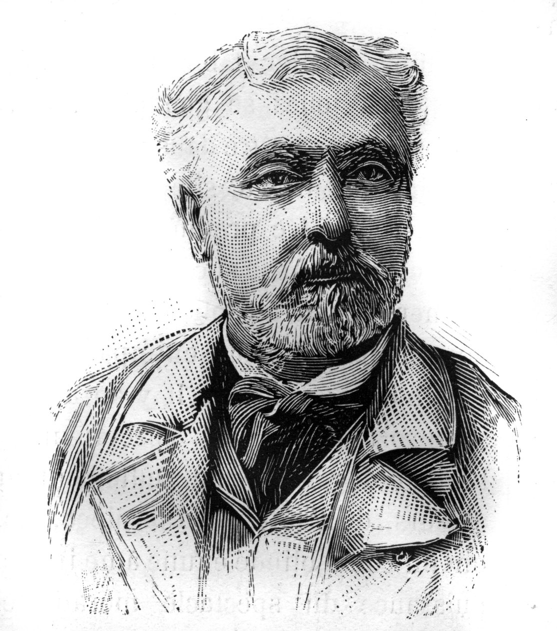 Portret Hyacinthe Laurent Theophile Aube (1826-1890), francuskiego admirała i polityka. Grawerowanie w „”Świat Ilustrowany”, 16 stycznia autorstwa French School