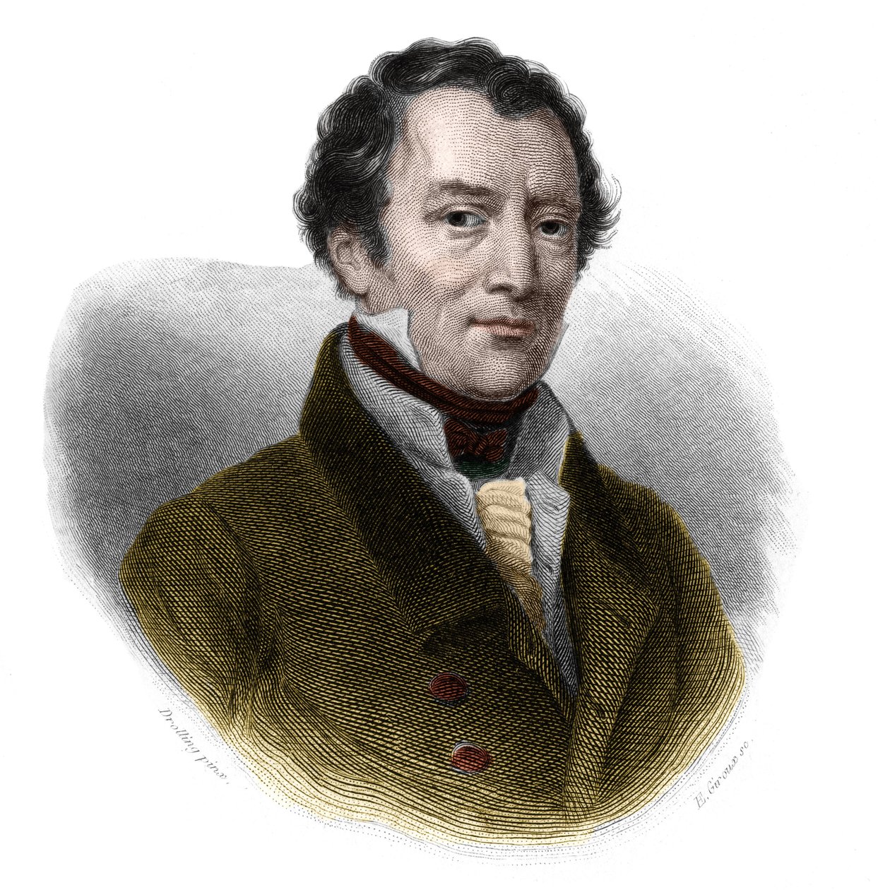 Portret Jacques-Antoine (Jacques Antoine) Manuela (1775-1827), francuskiego prawnika i polityka. w „Księdze mówców” Louisa de Cormenina Timona. 1842. Kolekcja prywatna. autorstwa French School