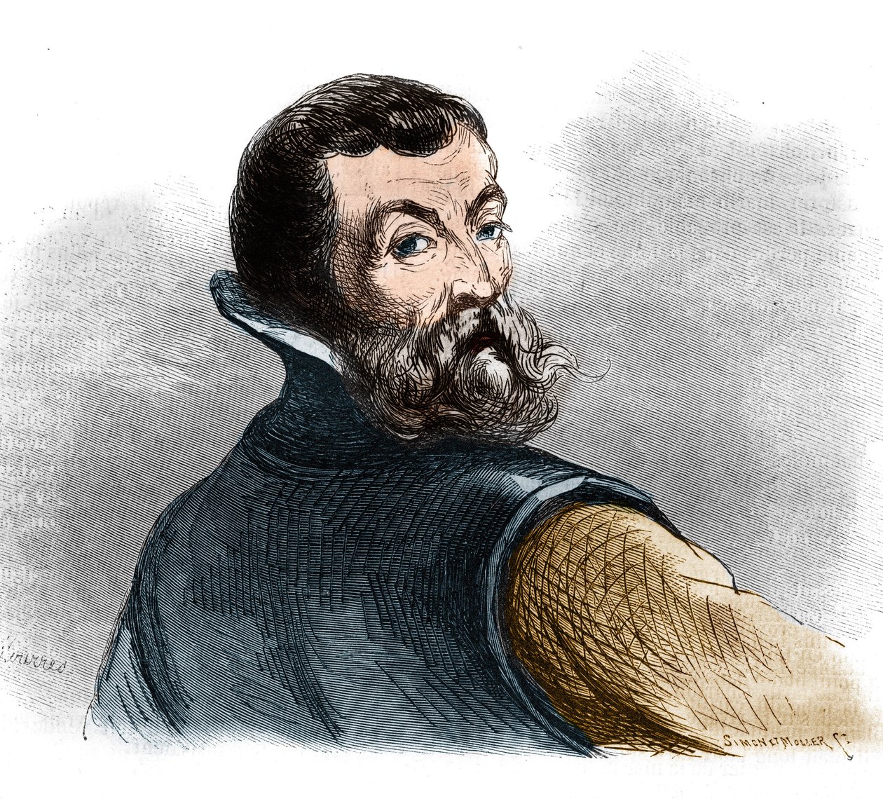 Portret Jacquesa Cartiera (1491-1557), francuskiego nawigatora i odkrywcy. autorstwa French School