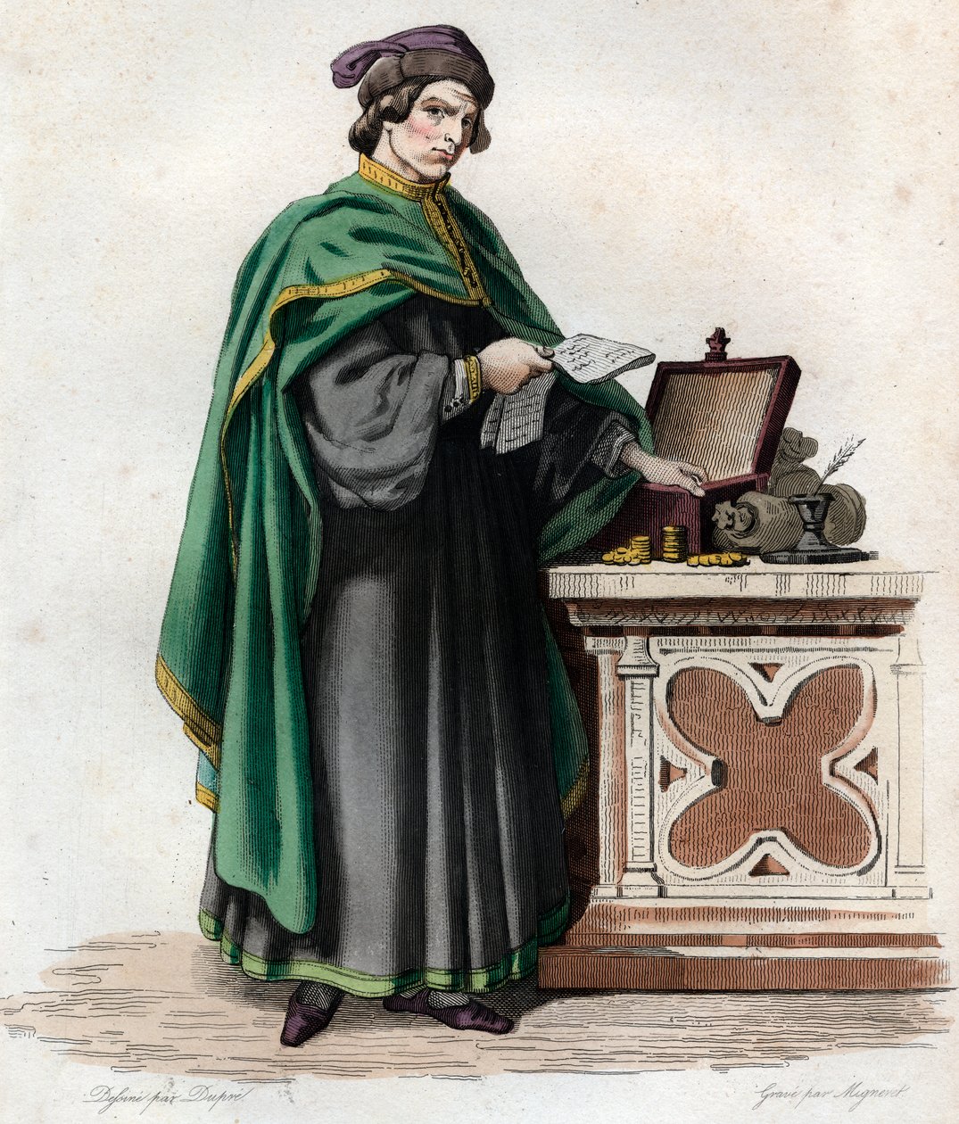 Portret Jacquesa Coeura (1395-1456), francuskiego kupca. autorstwa French School