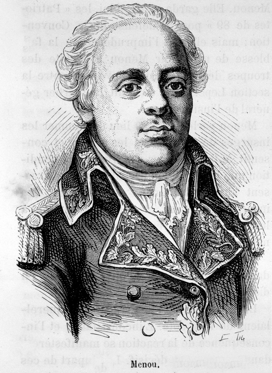 Portret Jacquesa Francois Menou, barona de Boussay, generała francuskiego (1750-1810) - w „Historii Francji” Henri Martina autorstwa French School
