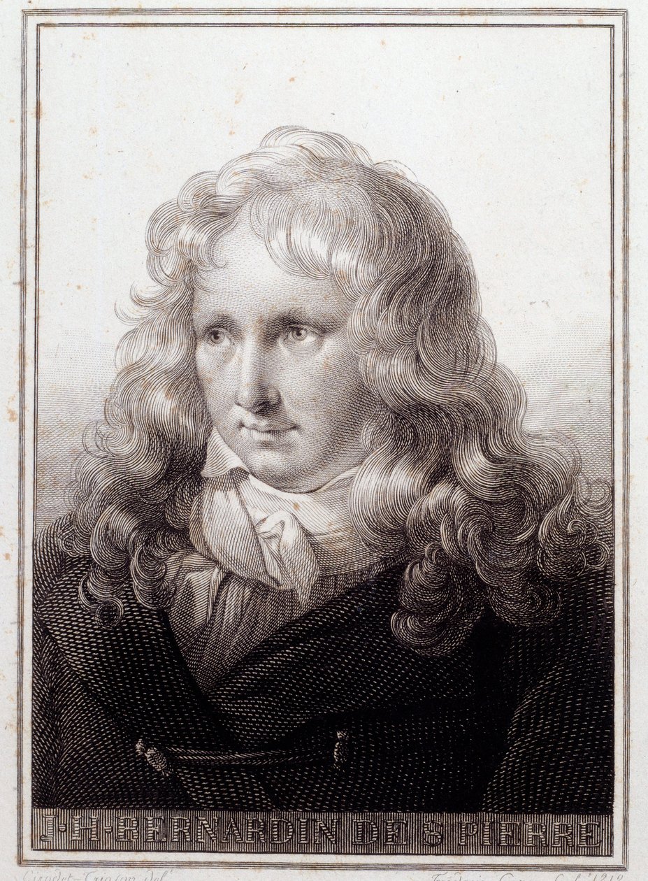 Portret Jacquesa Henri Bernardina de Saint Pierre (Saint-Pierre) (1737-1814), francuskiego pisarza. Anonimowy rycina z XVIII wieku. Paryż, Biblioteka Sorbony autorstwa French School