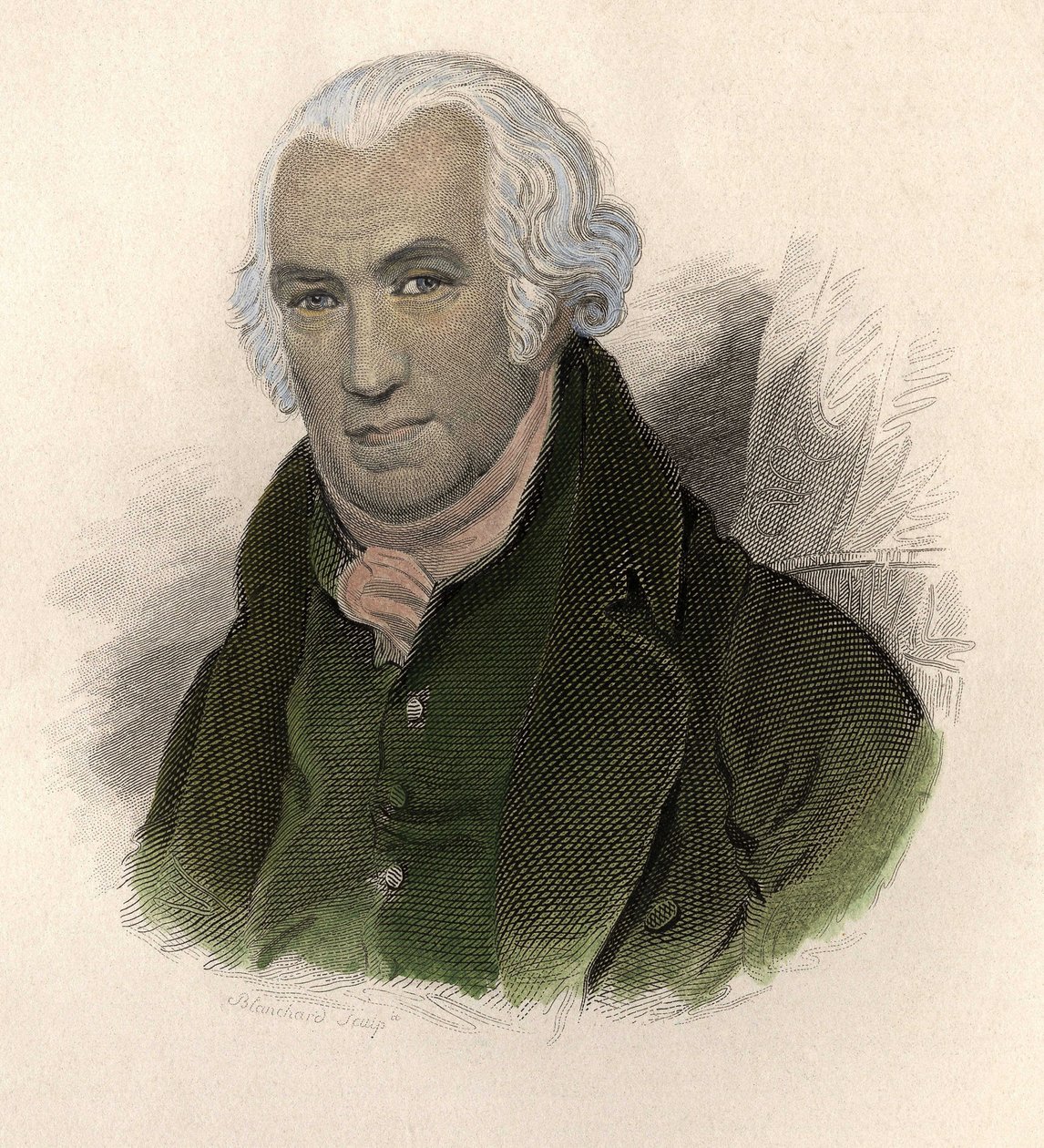 Portret Jamesa Watta (1736-1819), szkockiego inżyniera i mechanika. w „Portretach domu użytecznego” autorstwa French School