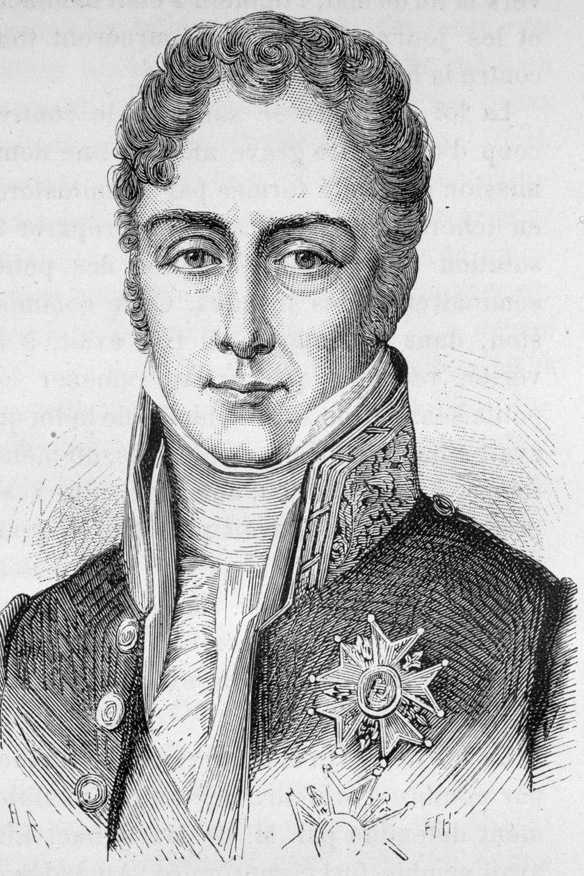 Portret Jean-Baptiste (Jean Baptiste) Sylvere Gay, wicehrabia de Martignac, francuski polityk (1778 - 1832) - w „L