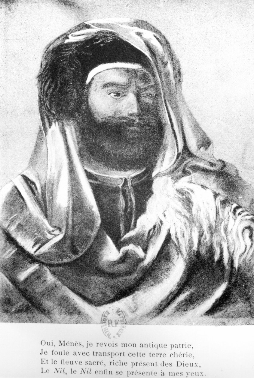 Portret Jean-Francois Champollion (1790-1832) w stroju orientalnym autorstwa French School