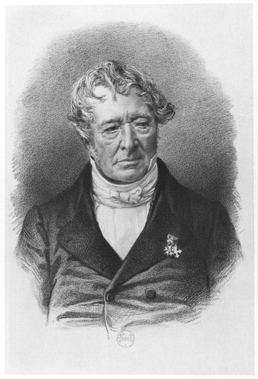 Portret Jean-Jacques Champollion (1778-1867) zwany Champollion-Figeac, wydrukowany przez Lemercier & Co autorstwa French School