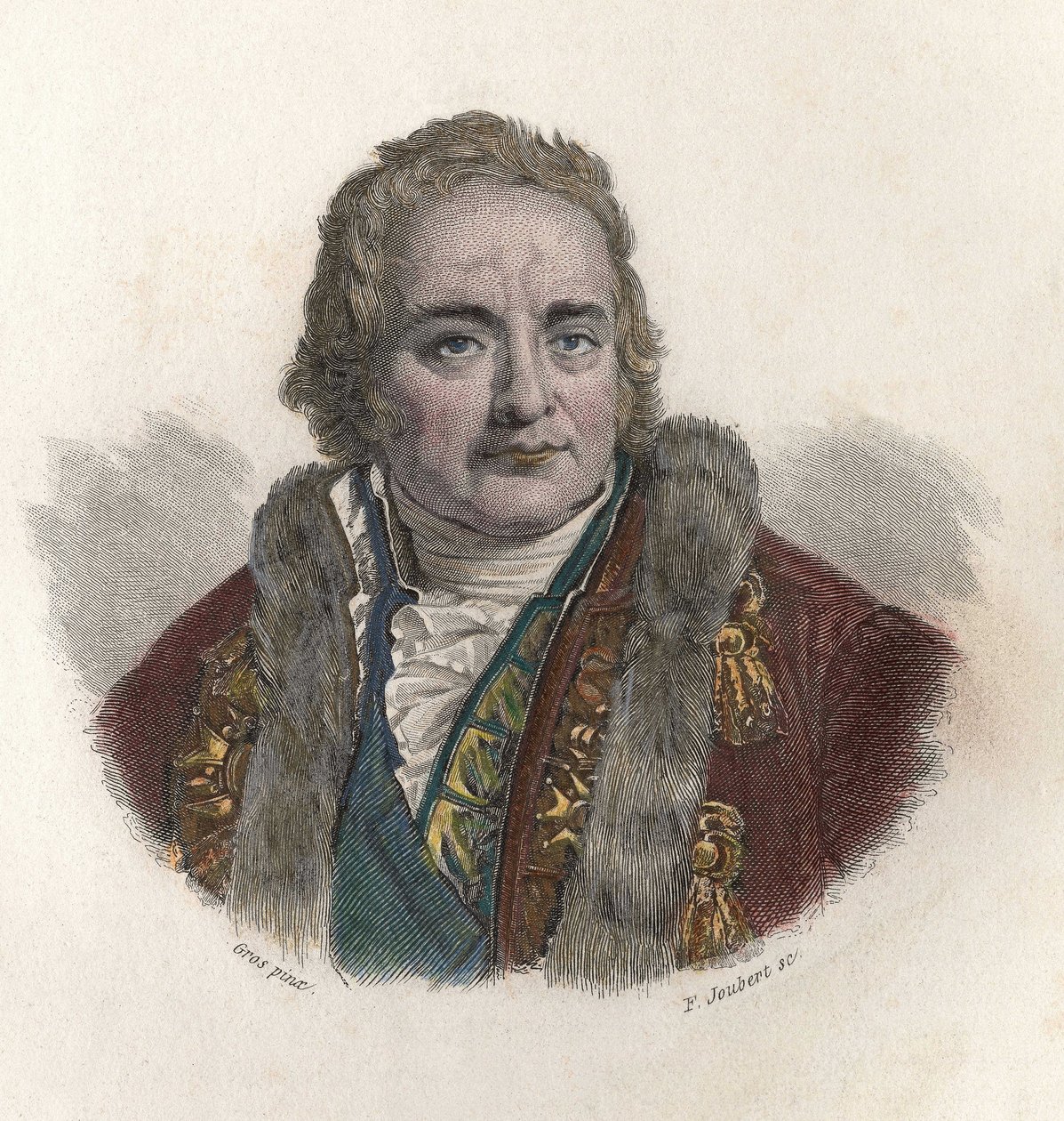Portret Jeana Antoine (Jean - Antoine) Chaptala, hrabiego Chanteloup (1756-1832), francuskiego chemika i polityka. W „”Portretach pożytecznych mężczyzn”” autorstwa French School