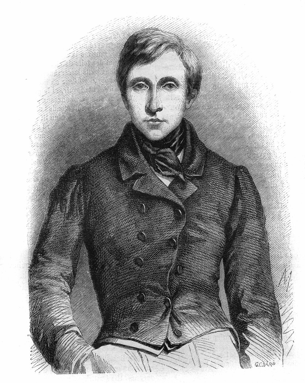 Portret Jeana Auguste Pelage Brizeux (1803-1858), francuskiego poety. autorstwa French School