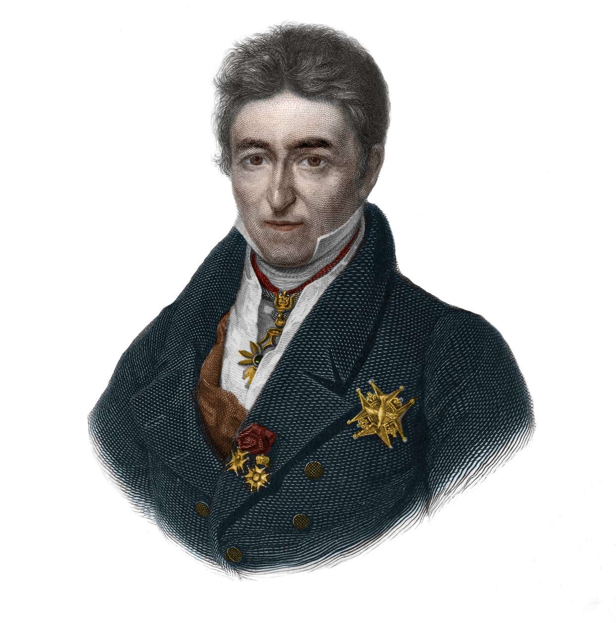 Portret Jeana Baptiste (Jean-Baptiste), hrabiego de Villele (1773-1854), polityka francuskiego. w „”LIBRE DES SPORERS”” Louisa de Cormenina Timona. 1842. Kolekcja prywatna. autorstwa French School