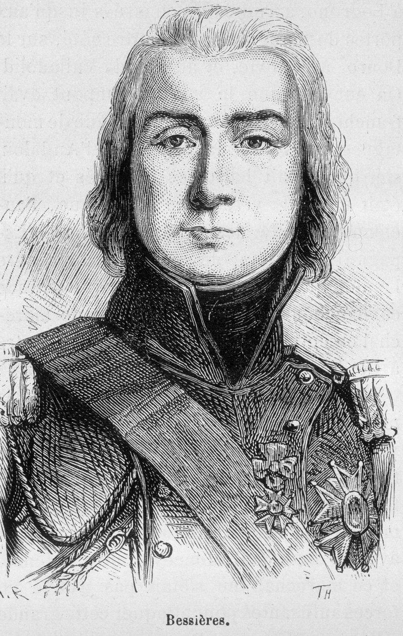 Portret Jeana Baptiste Bessièresa, księcia Istrii, marszałka Francji (1768 - 1813), zabitego w przededniu bitwy pod Lżtzen - w „Historii Francji” Henri Martina autorstwa French School