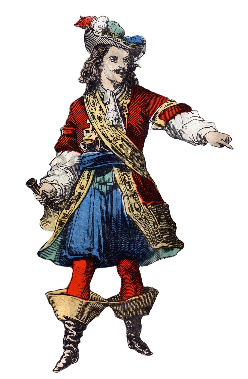 Portret Jeana Barta (1650 - 1702), francuskiego korsarza. Obrazowanie epinal z końca XIX wieku. autorstwa French School