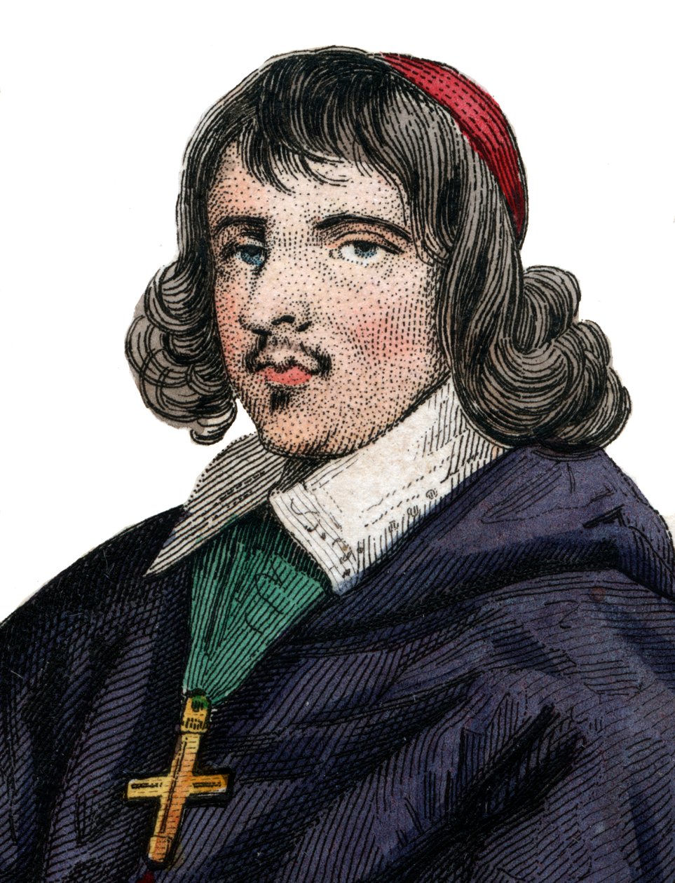 Portret Jeana Francois Paul de Gondi (Gondy) (1614-1679), kardynała de Retz, francuskiego biskupa koadiutora. autorstwa French School