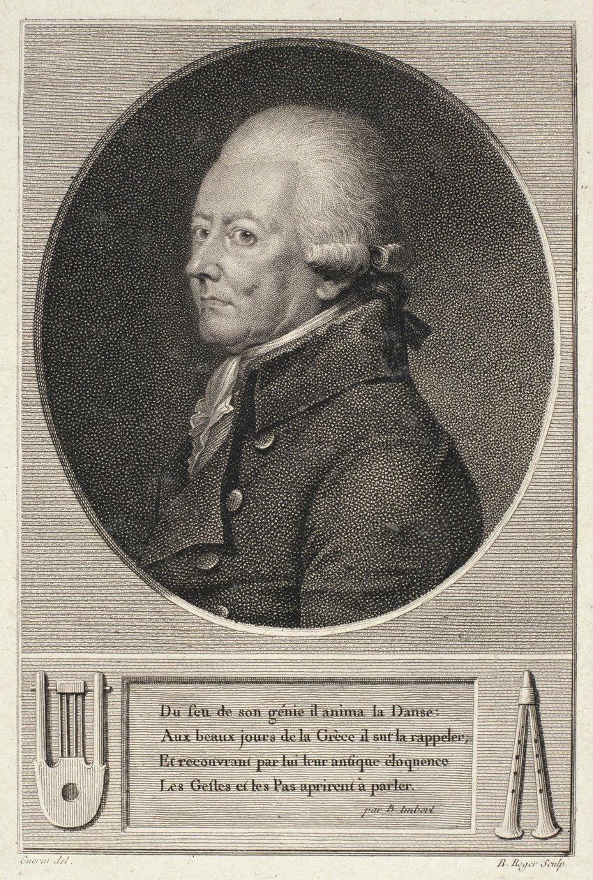 Portret Jean Georges Noverre (1727-1810) rytowany przez B. Roger autorstwa French School