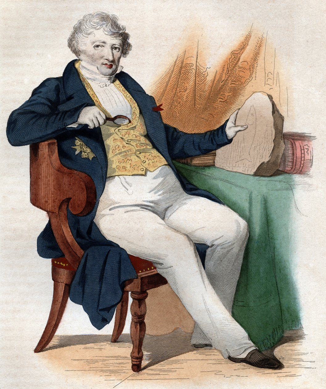 Portret Jeana Leopolda Nicolasa Frederica Cuviera znanego jako Georges Cuvier (1769-1832), francuskiego przyrodnika i zoologa. autorstwa French School