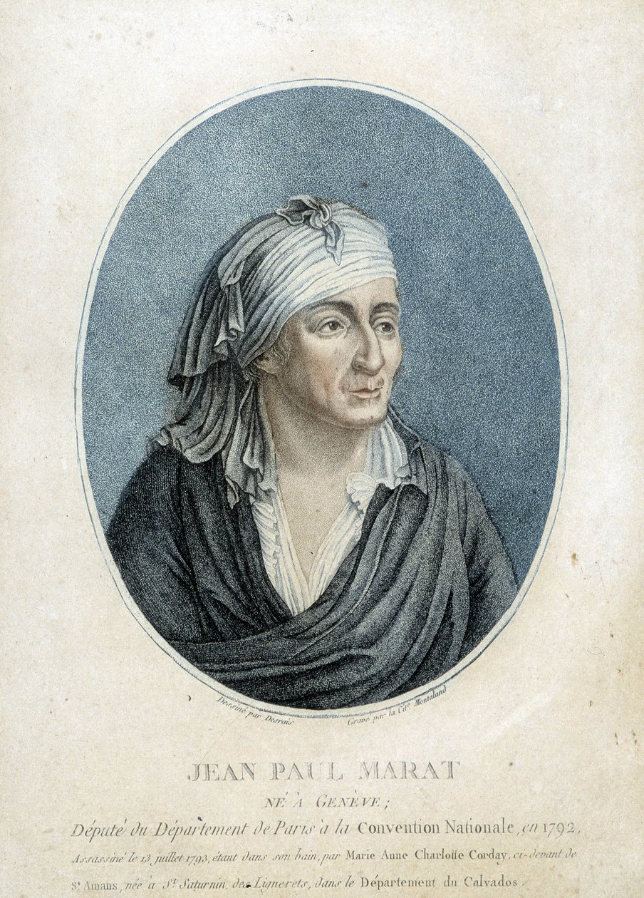 Portret Jeana Paula Marata (1743-1793), francuskiego lekarza, publicysty i polityka autorstwa French School