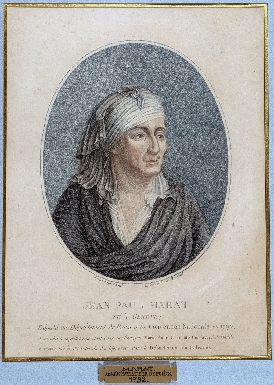 Portret Jean Paula Marata (1743-1793), francuskiego lekarza, publicysty i polityka autorstwa French School