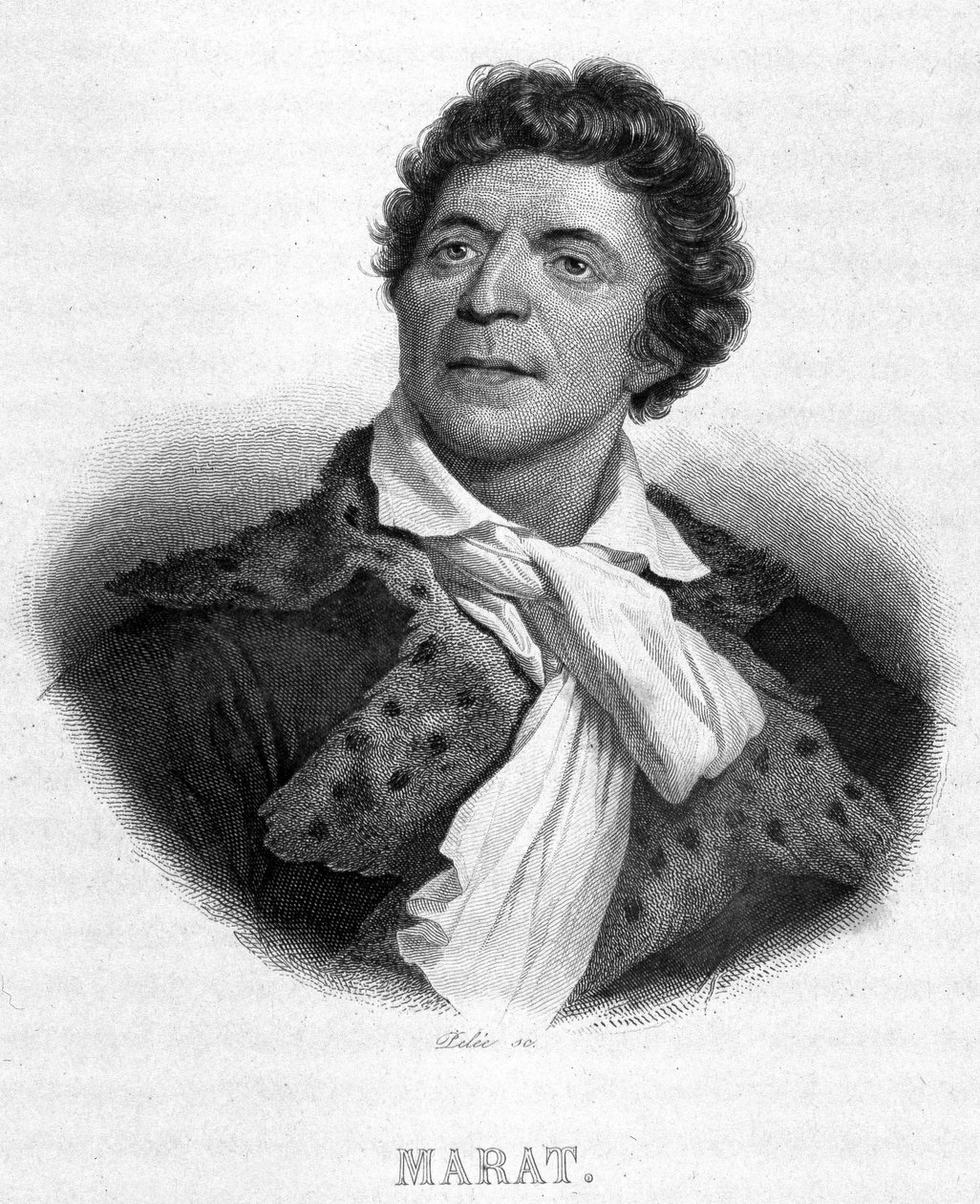Portret Jean Paul Marat (1743 - 1793) - w „”Revolution francaise”” Thiersa. 19 wiek autorstwa French School