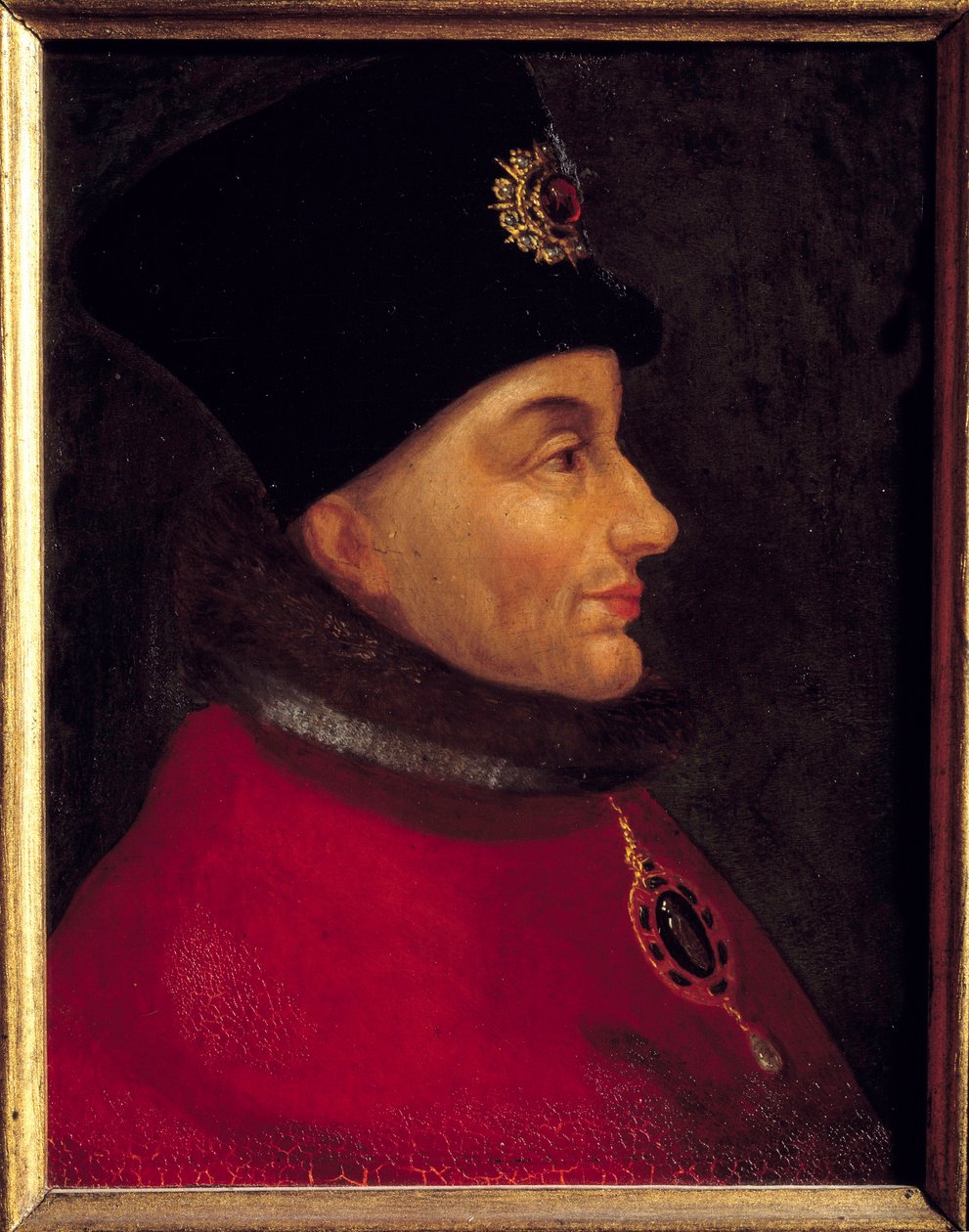Portret Jeana Sans peur, księcia Burgundii (1371-1419) Malarstwo szkoły francuskiej. XVI w. niedz. 0,4x0,17 m² autorstwa French School