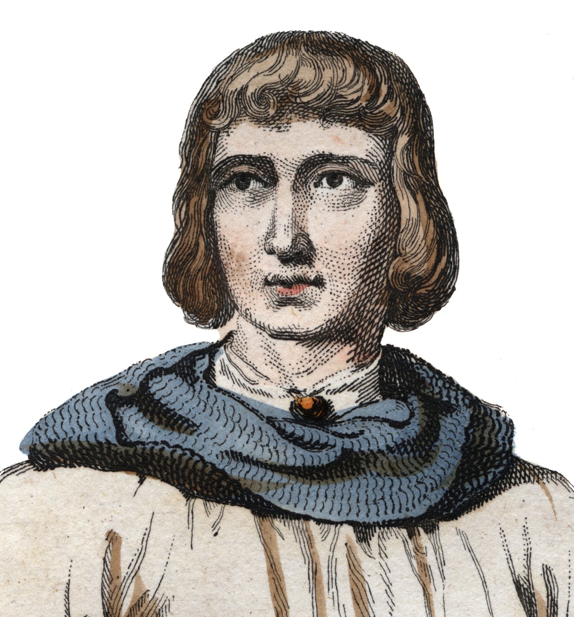 Portret Jeana de Joinville (1225-1317), kronikarza średniowiecznej Francji. autorstwa French School