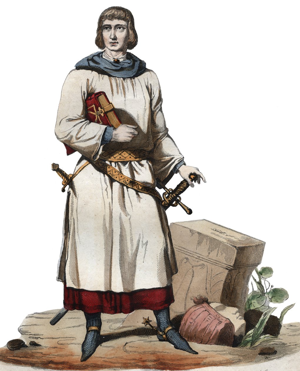 Portret Jeana de Joinville (1225-1317), kronikarza średniowiecznej Francji. autorstwa French School
