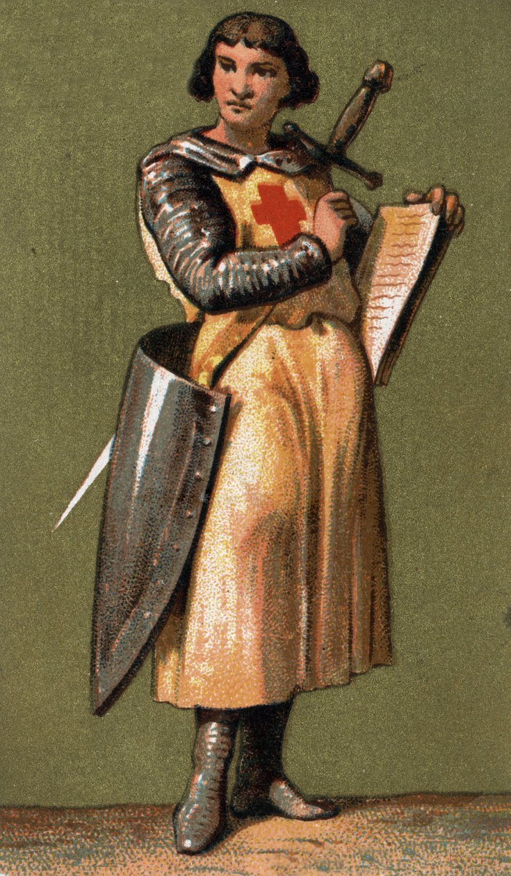 Portret Jeana de Joinville (1225 - 1317) Francuski felietonista Przyjaciel i powiernik króla Ludwika IX, któremu towarzyszył w VII krucjacie. Chromolitografia XIX wieku. autorstwa French School
