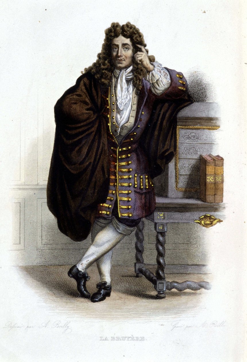 Portret Jeana de La Bruyere, francuskiego pisarza i moralisty (1645-1696) w red. Mennechet, „Le Plutarque francais”” autorstwa French School