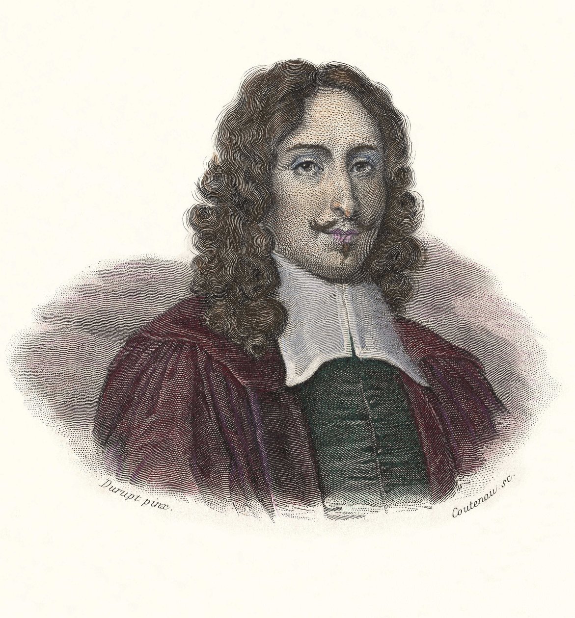 Portret Jeana de Rotrou (1609-1650), francuskiego poety i dramaturga w "Portraits des Hommes Useful". autorstwa French School