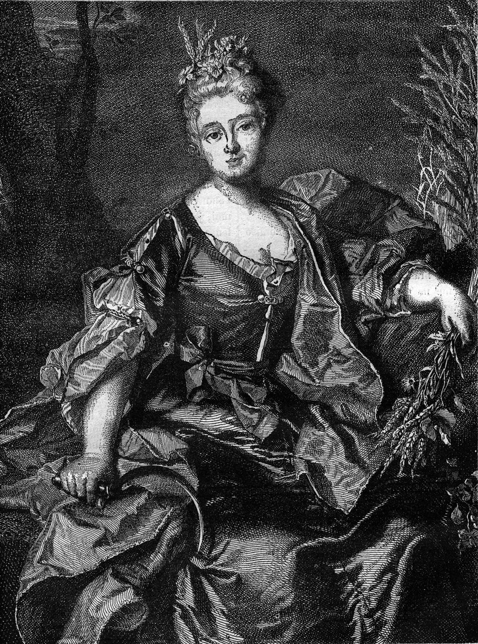 Portret Joanny Becu, hrabiny (lub Madame) Barry (1743-1793), ostatniej kochanki Ludwika XV w Ceres, bogini rolnictwa. Grawer w „Historii prostytucji i rozpusty u narodów świata od starożytności do dnia dzisiejszego” autorstwa dr T. autorstwa French School