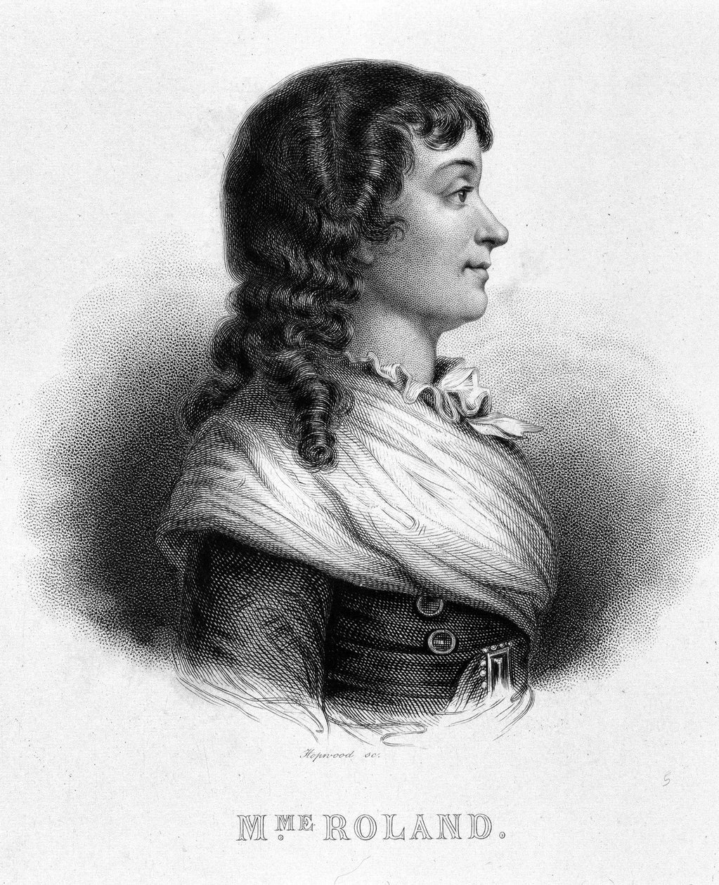 Portret Jeanne Marie lub Manon Philipon, Madame Roland (1754 - 1793) - w „Revolution francaise” Thiersa autorstwa French School