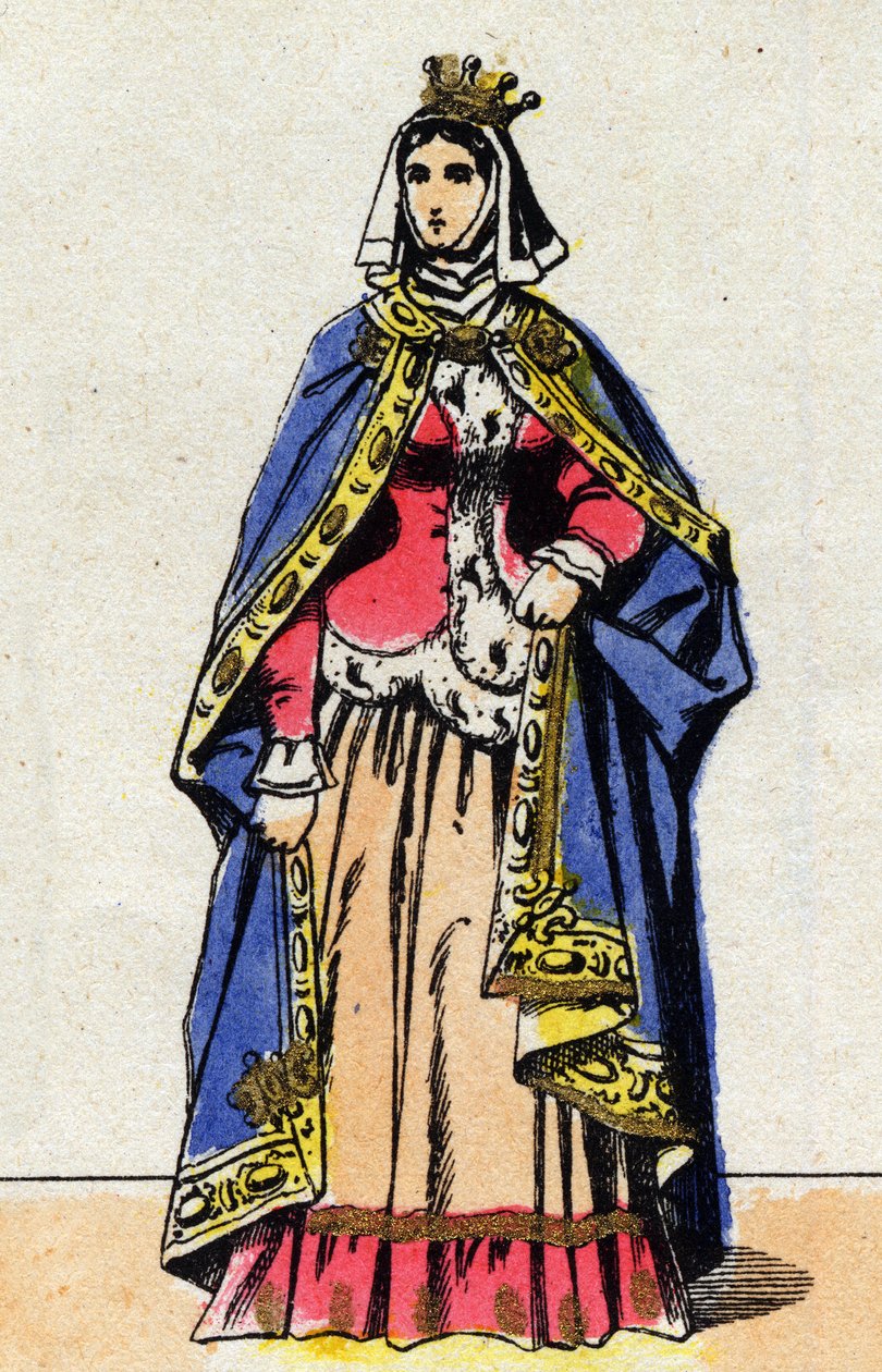 Portret kobiety Jeanne de Boulogne autorstwa Filipa V Długiego (1294 - 1322) autorstwa French School