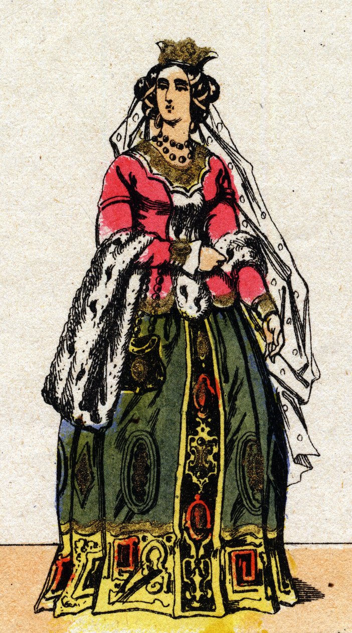 Portret Joanny de Bourbon (1337-1378), żony Karola V z Francji. autorstwa French School