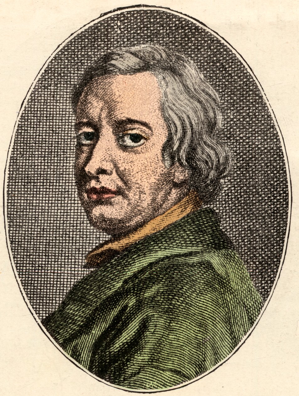 Portret Johna Drydena, angielskiego poety (1631-1700). autorstwa French School