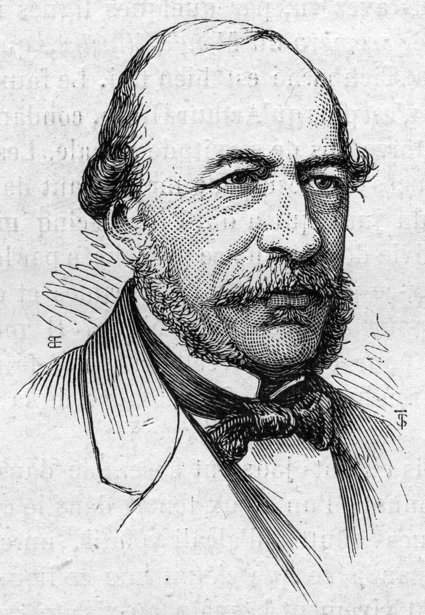 Portret Josepha Autrana (1813-1877), francuskiego poety i akademika. Grawer w „”Le Monde Illustré””n°883 z dnia 14 marca 1874 r. autorstwa French School