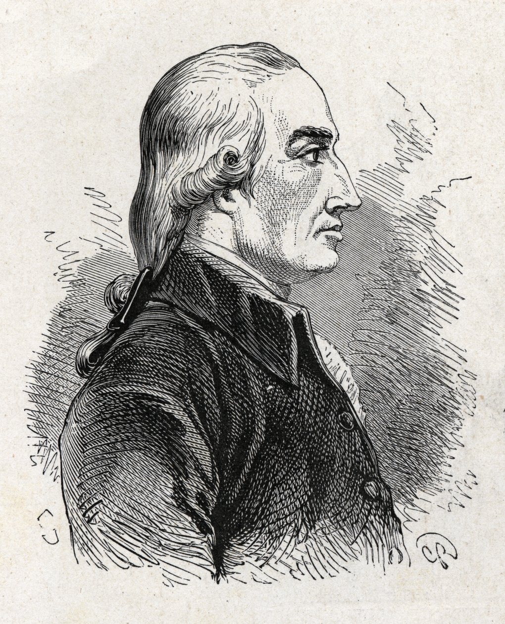 Portret Josepha Blacka (1761 - 1799), brytyjskiego fizyka i chemika (odkrycie magnezji) - w „Albumie nauki”; wybitni naukowcy; Wielkie odkrycia”” 1896. autorstwa French School