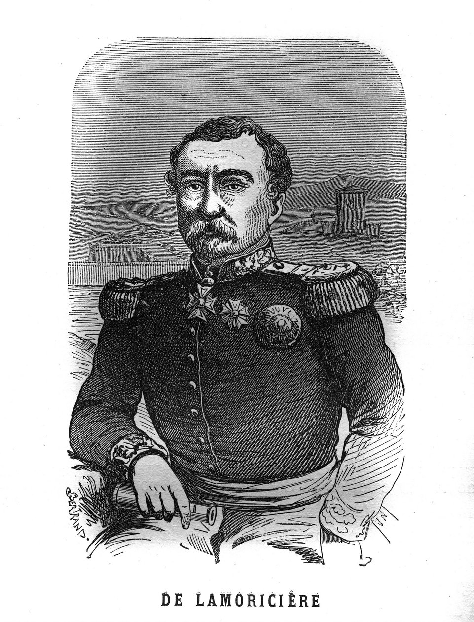Portret Josepha Vantiniego, dit Youssouf (1808-1866), generała francuskiego. Grawer w „Les Illustrations De L