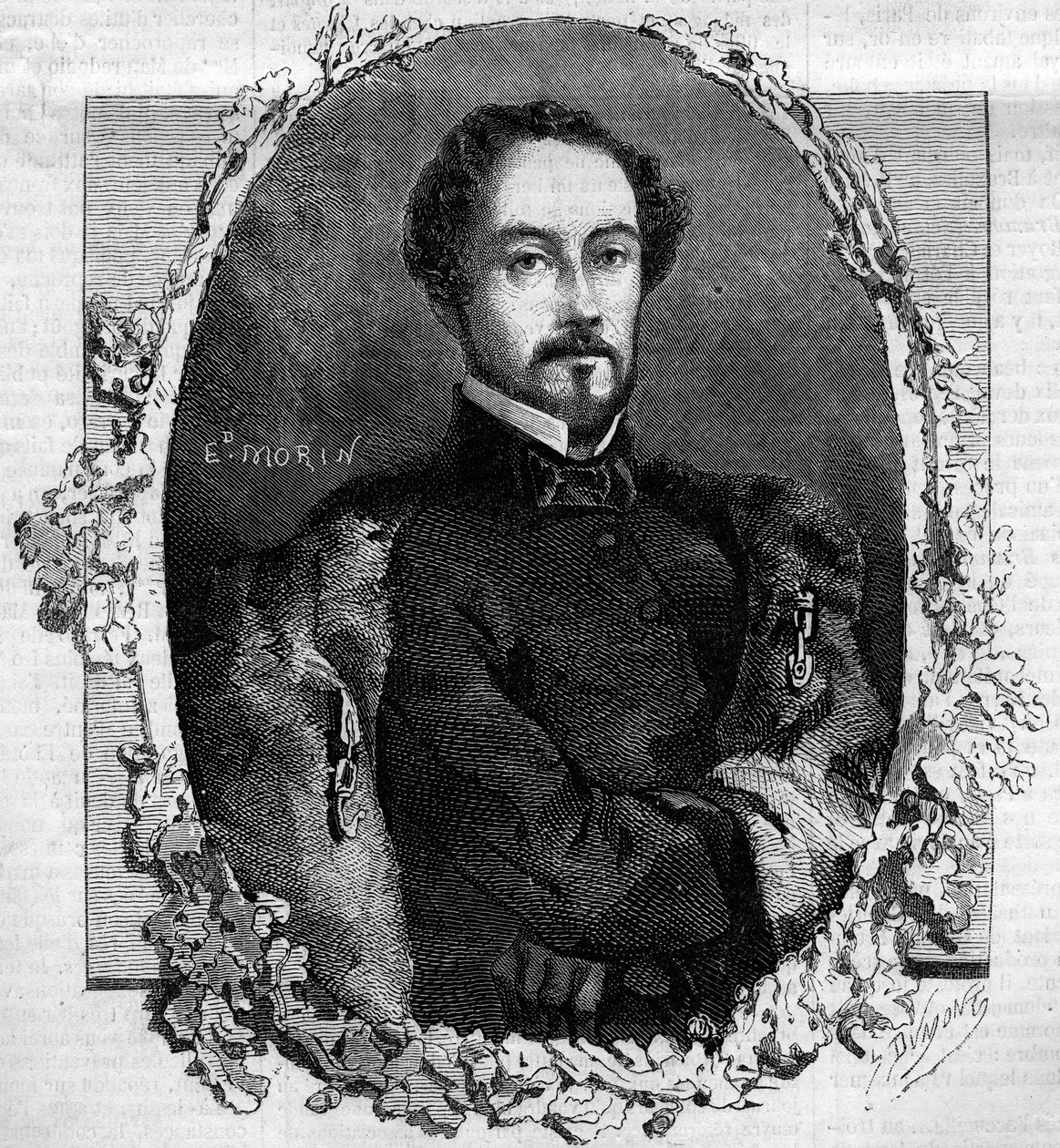 Portret Juana Prim y Pratsa, hrabiego Reuss (1814-1870), hiszpańskiego generała i polityka. Grawer w „”Le Monde Illustré””n°151 z 3 maja 1860 r. autorstwa French School