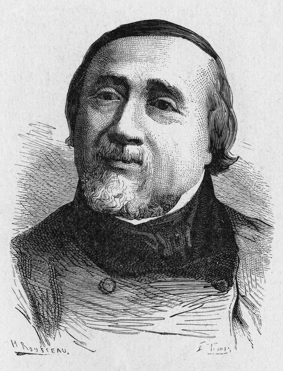Portret Julesa Francois Dupuis Delcourt (1802-1864) (Jules-Francois Dupuis-Delcourt), francuskiego aeronauty - w „Album de la Science; wybitni naukowcy; Wielkie odkrycia”””” 1896. autorstwa French School