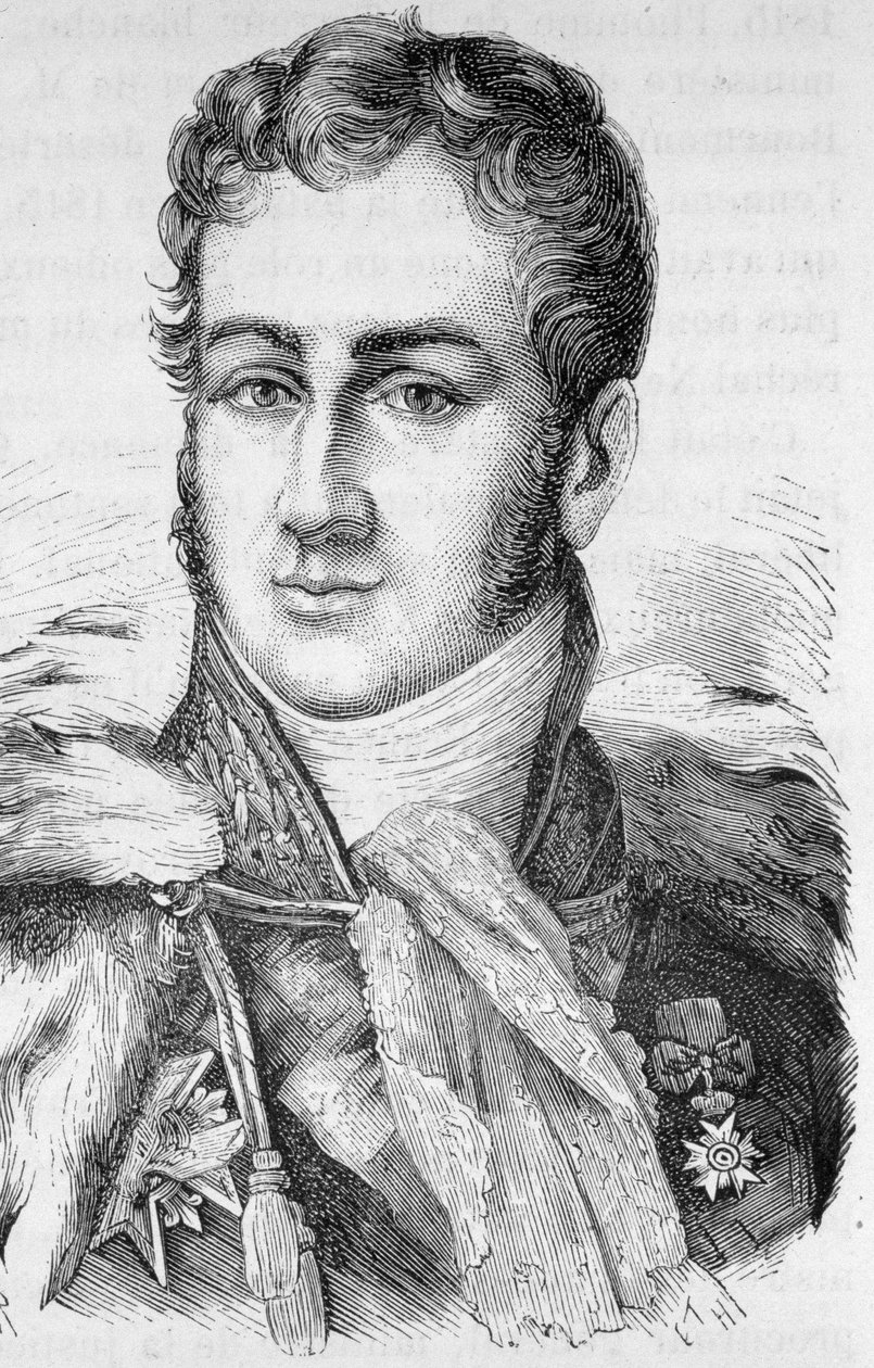 Portret Julesa de Polignaca, francuskiego polityka (1780 - 1847) - w ""L