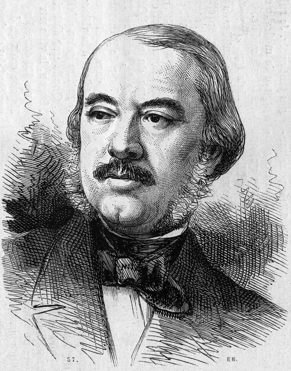 Portret Leona Layi (1810-1872), francuskiego dramatopisarza. Grawer w „”Le Monde Illustré””n°805 z 14 września 1872 r. autorstwa French School