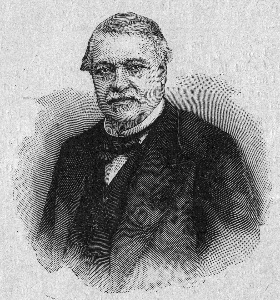 Portret Leona Saya (1826-1896), francuskiego ekonomisty i polityka. Grawer w „La gazette du dimanche” z 30 kwietnia autorstwa French School